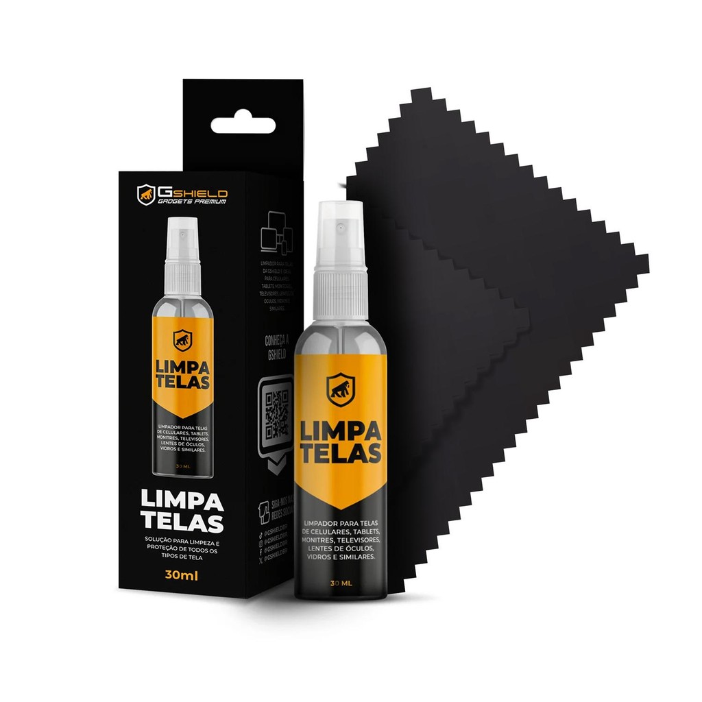 Kit Limpa telas Bactericida 30ml + Flanela - Grip Clean - Gshield