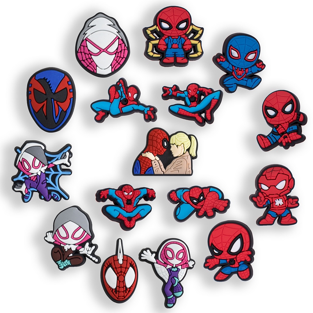 Sapatos De Encanto Para Acessórios para sandálias Marvel Homem-Aranha Botão De Faça-Você-Mesmo