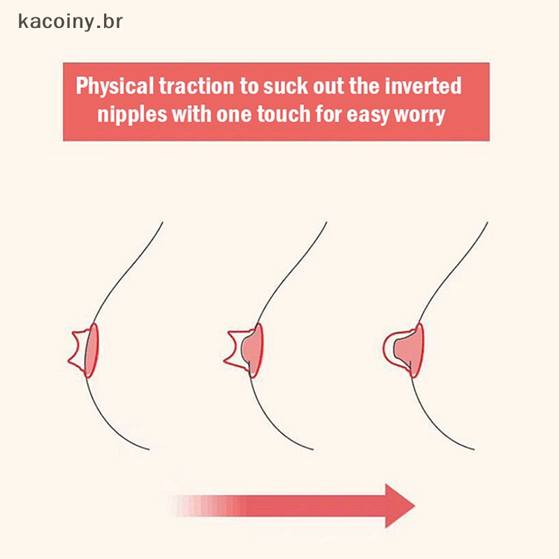 kainy 2 Peças Corretor De Mamilo De Silicone Sugador Para Mamilos Planos Invertidos BR