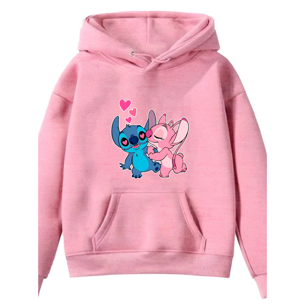 Moletom Infantil Canguru Sti-tch Casal Desenho Infância Tv Lilo Kids Blusa Flanelado Camiseta