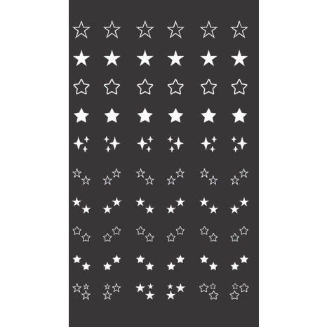 60 adesivos de unha 3D Estrela branca PRÉ PRONTO - 595-2