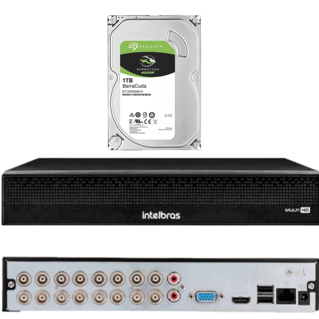 Dvr gravador INTELBRAS 16 canais Full hd 1116c+ hd 1tb