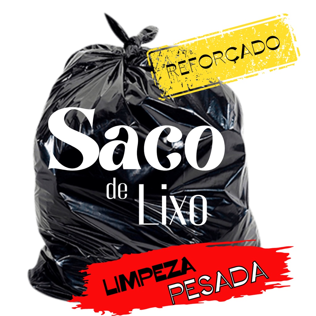 Saco de Lixo REFORÇADO 20, 40, 60, 100 e 200L Saco Resistente, Reforçado para Limpeza pesada