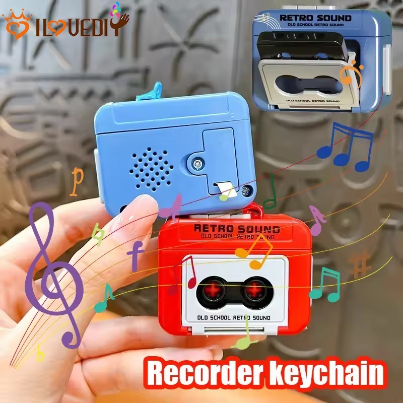 Chaveiro Gravador De Fita Retrô-Comemorativo De Mini Player-Operado Por Bateria-Cassete Clássico-Casal Comemora Presente