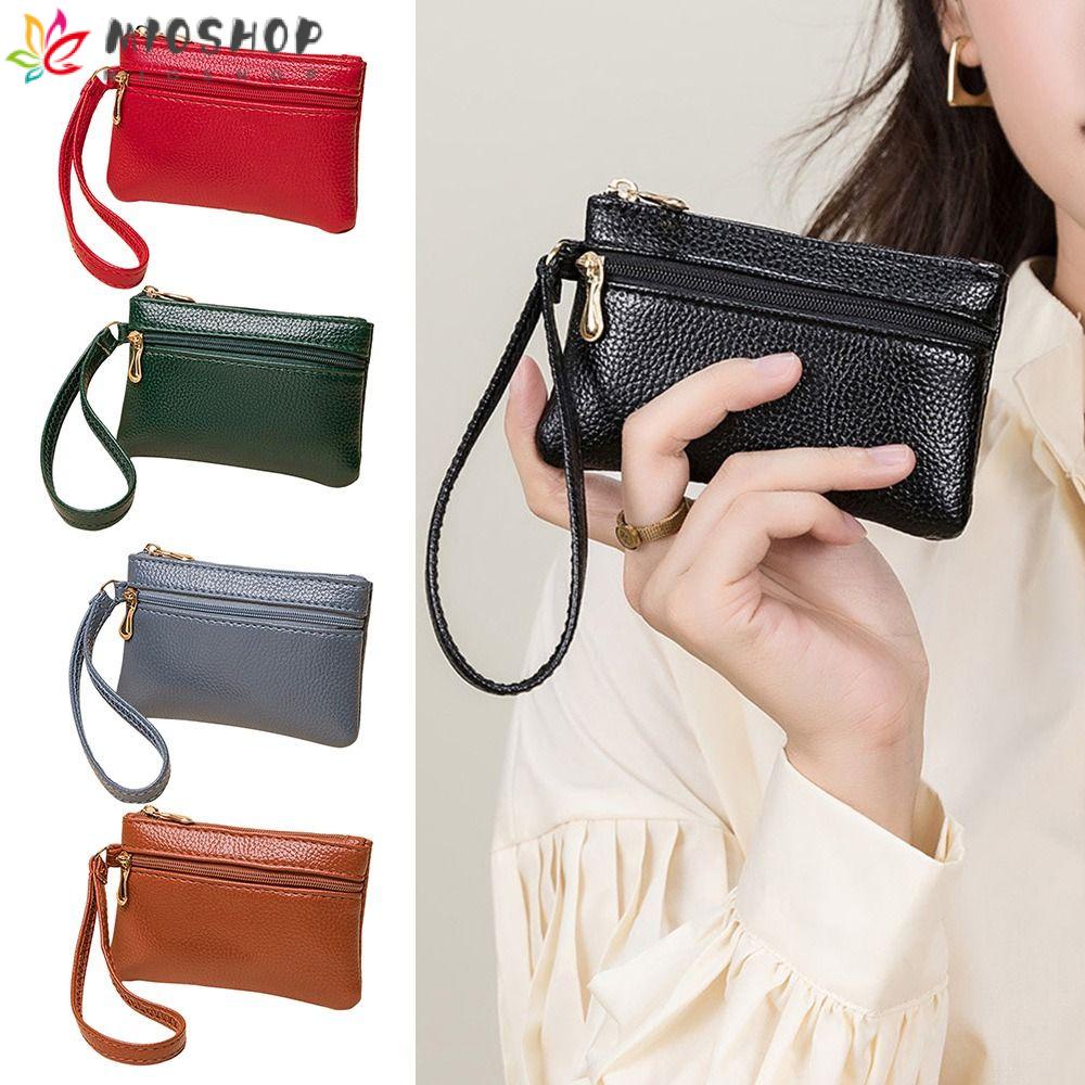 MIOSHOP Zero Carteira , Bolsa De Moedas De Cor Sólida À Prova D'água D'água , Moda Com Zíper Duplo PU Pacote