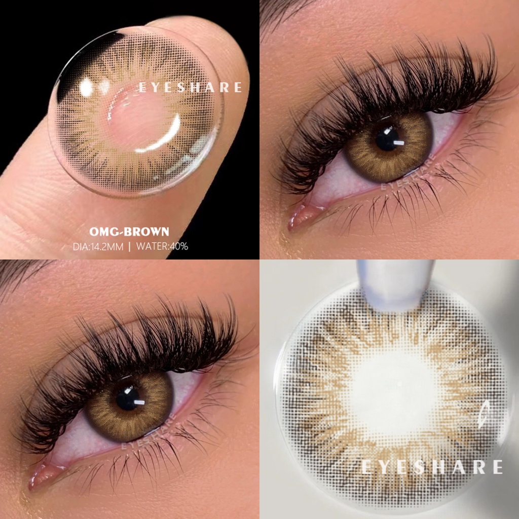 Eyeshare 2 Peças Lentes De Contato Verdes Para Homens E Mulheres Anual Azul Marrom Cosmético Olhos