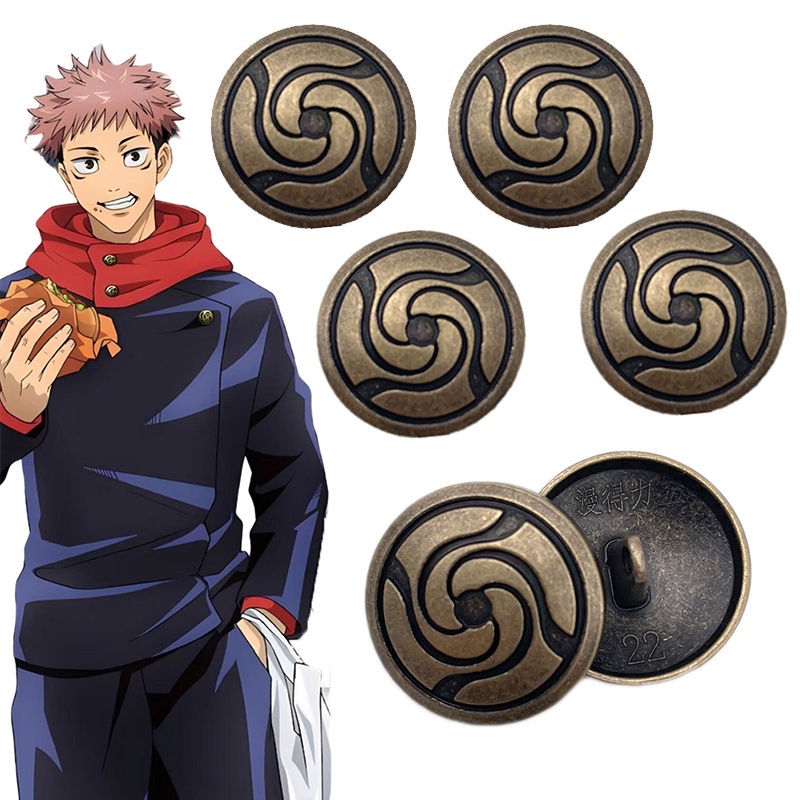 Anime Jujutsu Kaisen Botão Satoru Gojo Itadori Yuji Fushiguro Megumi Botões Vintage Cosplay Coleção De Lembranças Do Fã Acessório De Presente