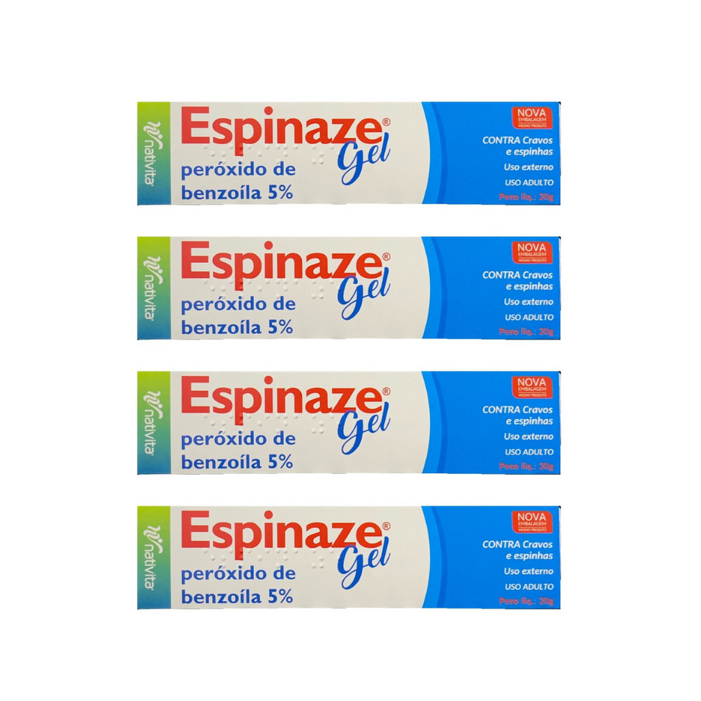 kit 4x Espinaze gel 20g Tratamento De Acnes
