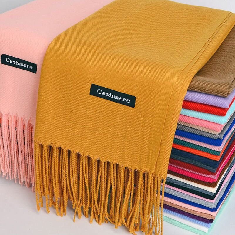 Cachecol de caxemira unissex de inverno moda quente grosso