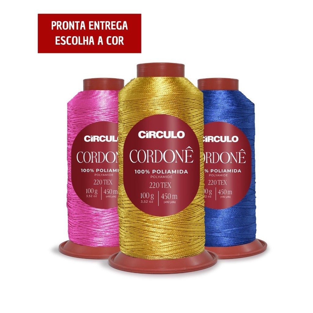 Fio Cordonê Circulo 100g 450mts - Macio e Cores Vibrantes - 100% Poliamida