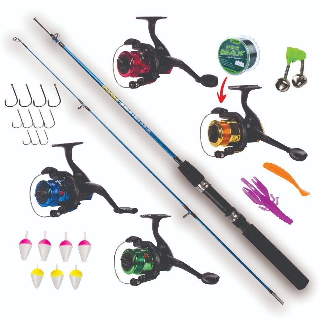 Kit Pesca Dharma Vara 1,50m + Molinete Com Linha + Itens