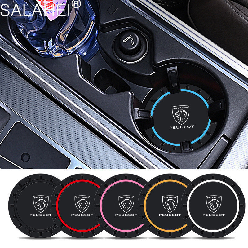 2PC PVC Silicone Para Carro Bases Copos De Água Com Base Antiderrapante Peugeot 107 206 307 308 3008 207 208 407 508 Acessórios