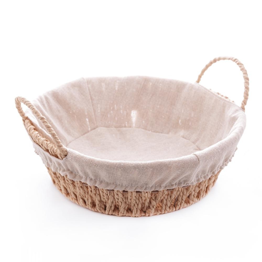 Cesta Redonda Wolff Papel com Alça e Forro 24cm Organização e Decor