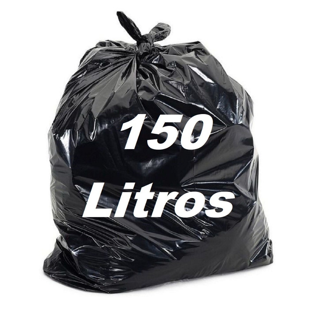 Saco de lixo 150 litros reforçado 100 ou 50 unidades 0.8 direto da fábrica
