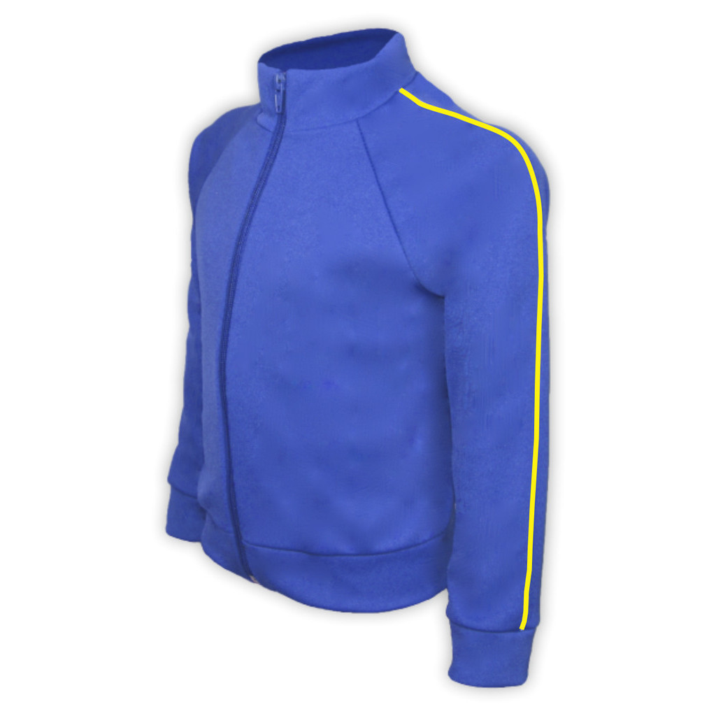 Blusa Helanca Juvenil Azul Royal Friso Listra Amarelo