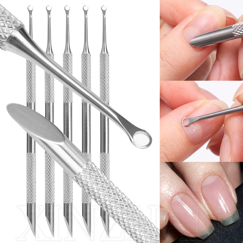 Pá De Cabeça Oblíqua Circular Push-Lixa De Moagem De Unhas Chanfradas-Bastões De Manicure-Remoção De Pele Morta Nas Mãos