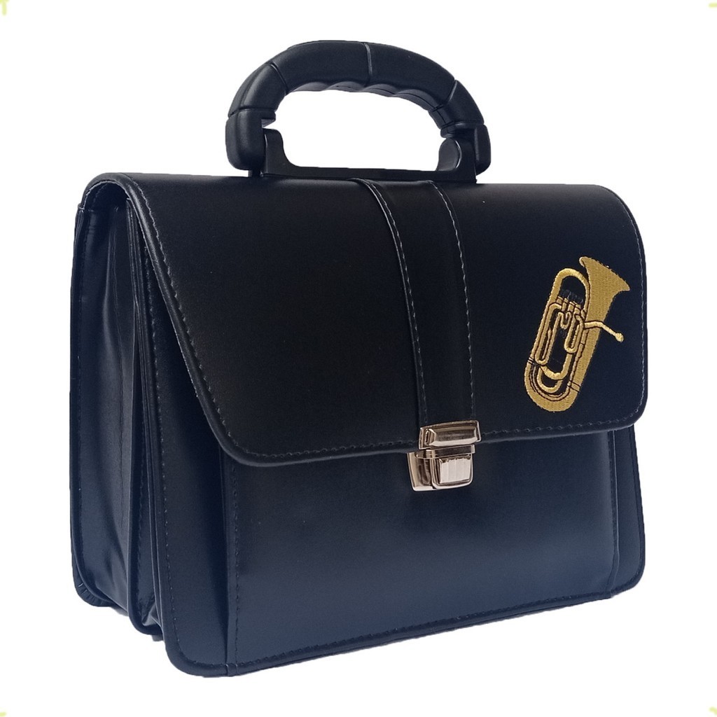 Pasta Bolsa Capanga CCB Liso Preto AP Bordado Tuba R2009