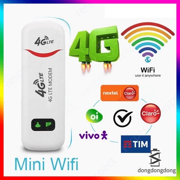 Roteador Portátil 4G/3G LTE Wifi Sem Fio USB Para Carro 150mbps