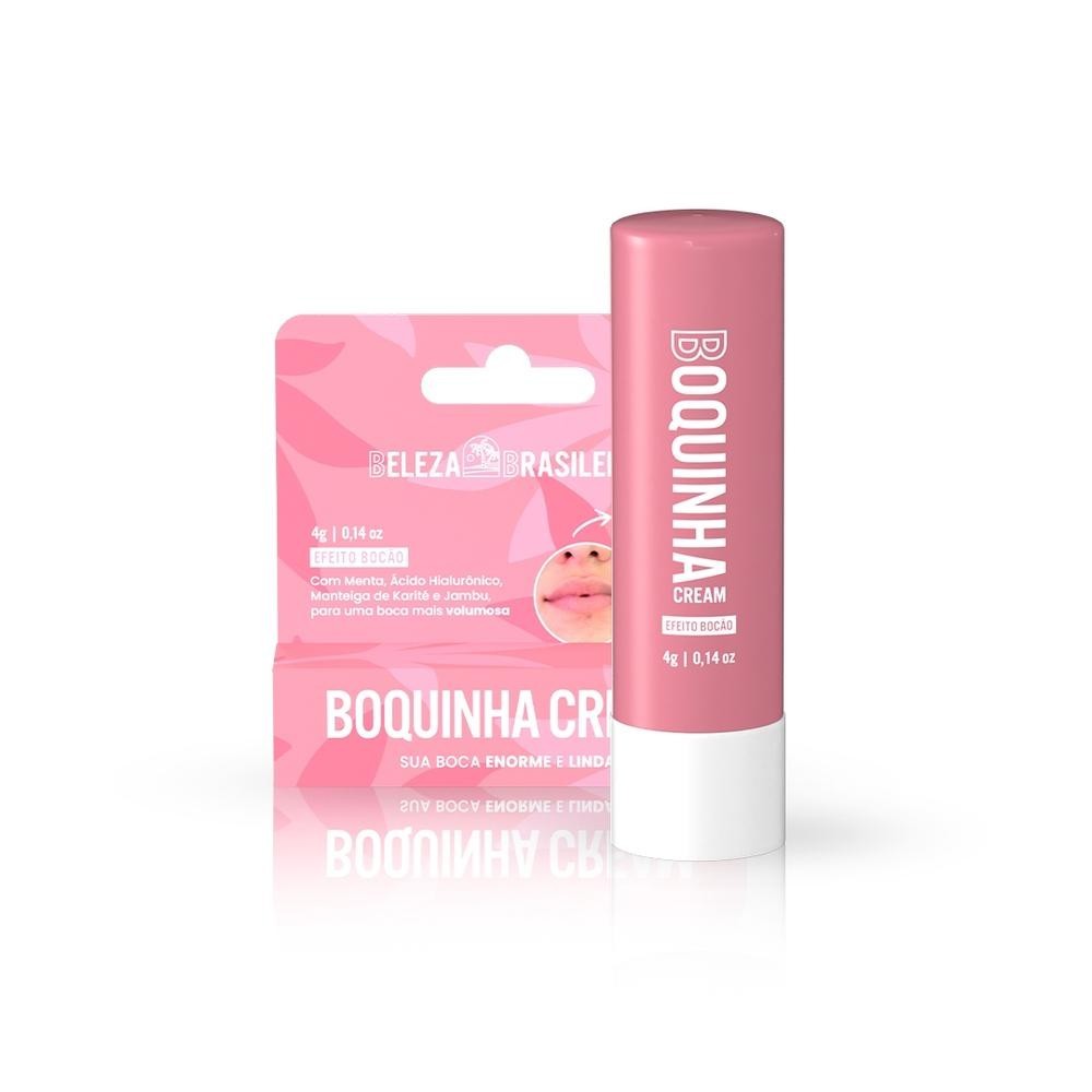Boquinha Cream Lip Balm Beleza Brasileira Hidratante Preenchedor Labial com Proteção UV Efeito Bocão 4g