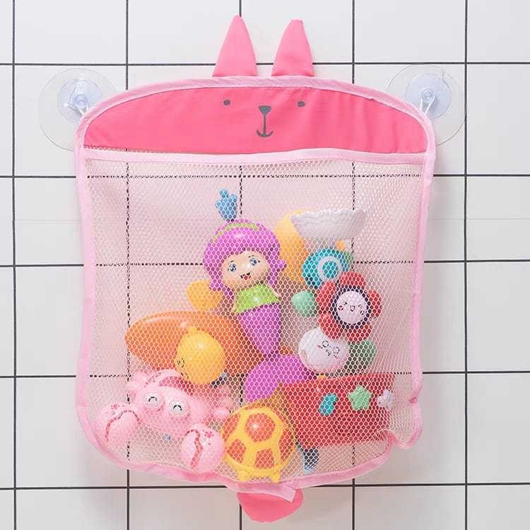 Organizador de brinquedos saco organizador de banho para escorrer água de brinquedos de tecido