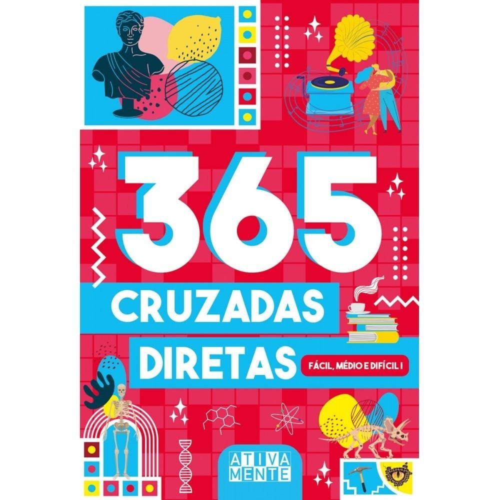 Livro 365 cruzadas diretas - fácil, médio e difícil I