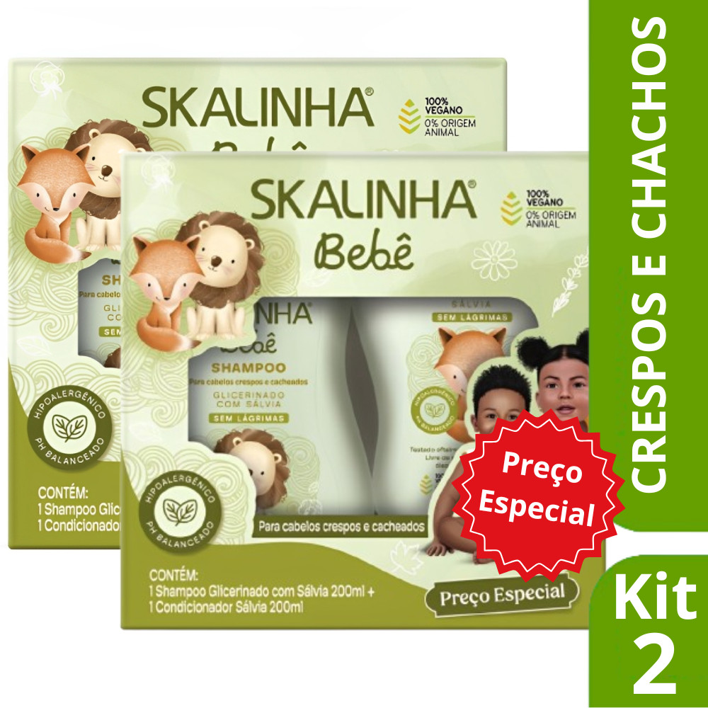 Kit 2 Shampoo Crespos e Chacheados + Condicionador Skalinha Baby - Skala