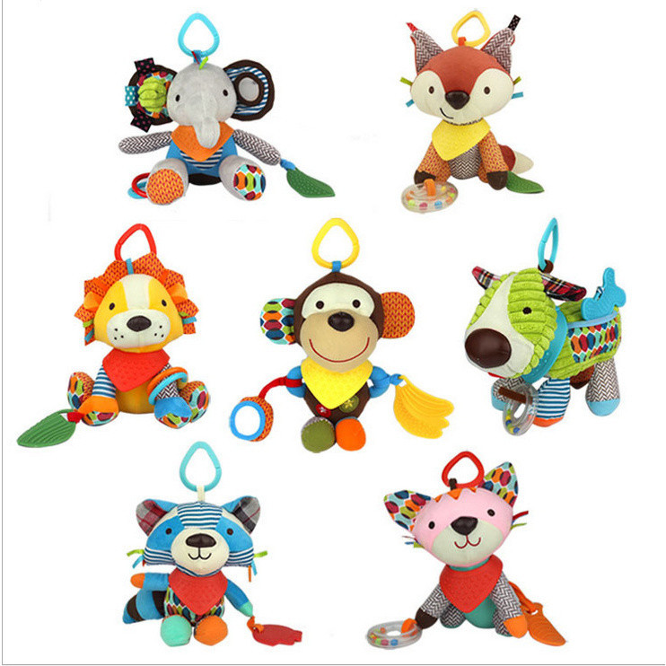 Multifuncionais Conforto Brinquedos Para Bebês Dicas Soft Dolls Plush Berço Com Anel Campainha QFLP
