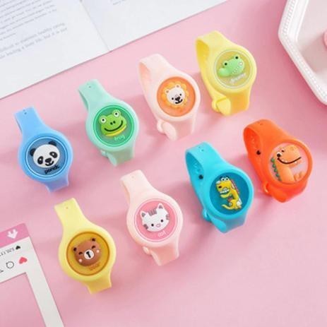 Relógio infantil com pulseira com estampa de desenho animado luminoso repelente de mosquitos portátil repelente de mosquitos