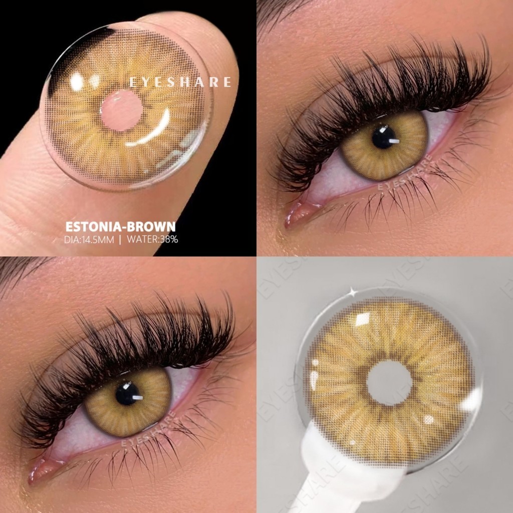 Eyeshare 2 Peças Lentes De Contato Marrom Para Homens E Mulheres Olhos Anual De Maquiagem Cosmética Os