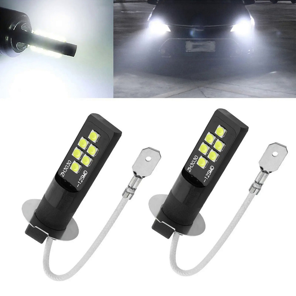 2Pcs H3 Farol Led H11 H8 H9 H10 H1 H7 H4 Lâmpadas De Nevoeiro Para Carro 9005 9006 DRL Automotivas Canbus 30W 12V 6000K