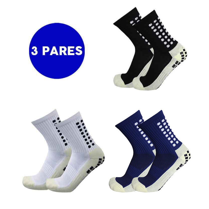 KIT 3 Meias Esportivas de Futebol de Algodão Antiderrapantes de Alta Qualidade Envio Imediatamente!