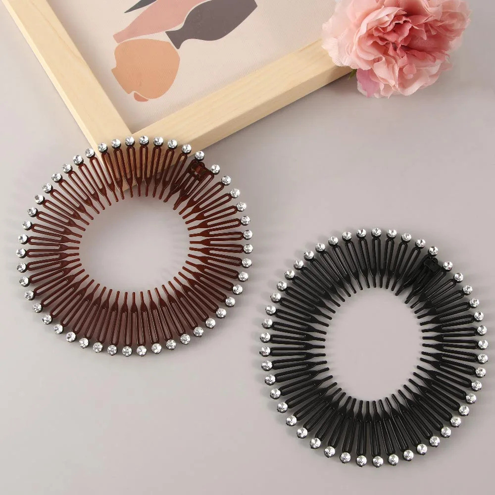 KIT 2 Unidades Tiara Bell Com Strass Na Ponta Preta Para Cabelo/Grampo de Pente de Cabelo