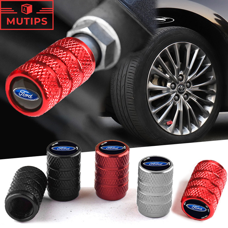 Ford 4Pcs/Set Válvulas Para Pneus De Roda De Carro Tampas De Válvula De Ar De Haste De Liga Ka Focus mk2 Ranger Novo Fiesta Fusion Ecosport Edge