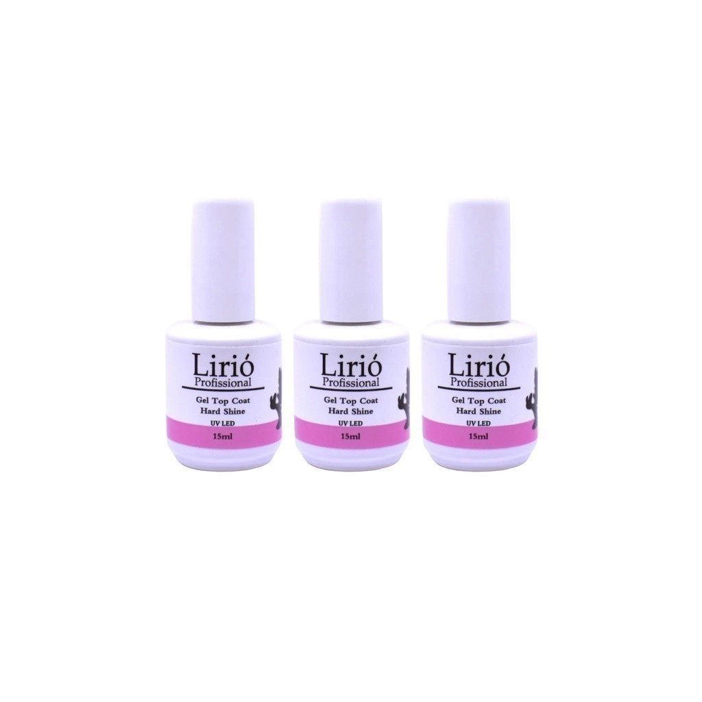 KIT 3 Top Coat Selante Lirio Profissional 15ml Extra Bilho Unha Gel Acrigel Fibra Porcelana