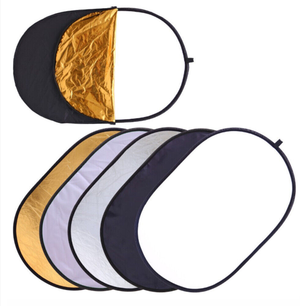 Rebatedor de luz dobrável oval 5 em 1 de 180x120cm