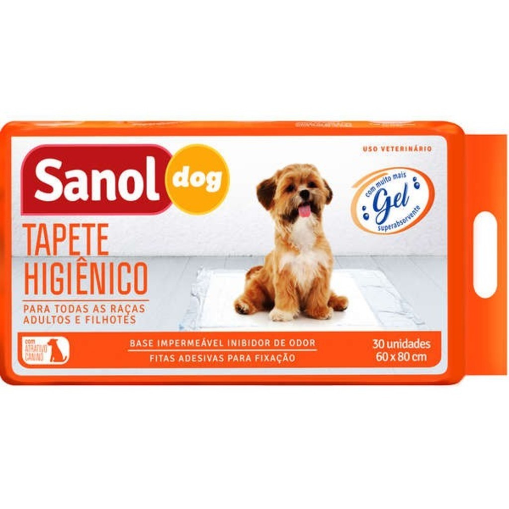 Tapete Higiênico 30 UN Sanol Dog  60Cm x 80 Cm 