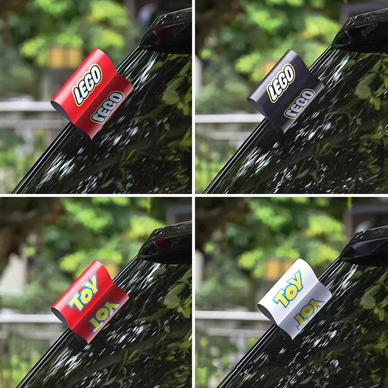 Cartela De Adesivos Para Carro  Rótulo De Lavagem Personalizado E Moderno Com Logotipo De Asa De Cauda De Carro Decoração LEGO 3D Adesivo Criativo Tridimensional