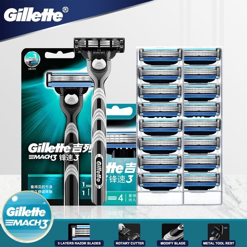 16 /8/4PCS Gillette Mach 3 Barbeador Manual Masculino De Segurança Facial Barbear Depilação Mach3