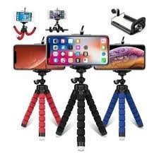 Mini Tripé Flexível Octopus Suporte de Celular p/ mesa colorido Universal 23cm