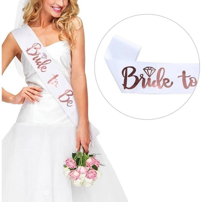 Faixa Noiva bride to be COM ROSE GOLD - MODELO NOVO - despedida de solteiro