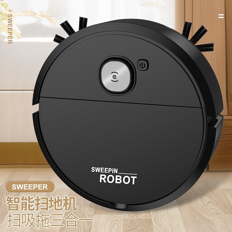 Robô Varredora/Aspirador De Pó  Automática 3 Em 1 Limpeza Doméstica Robótico Inteligente E Silencioso