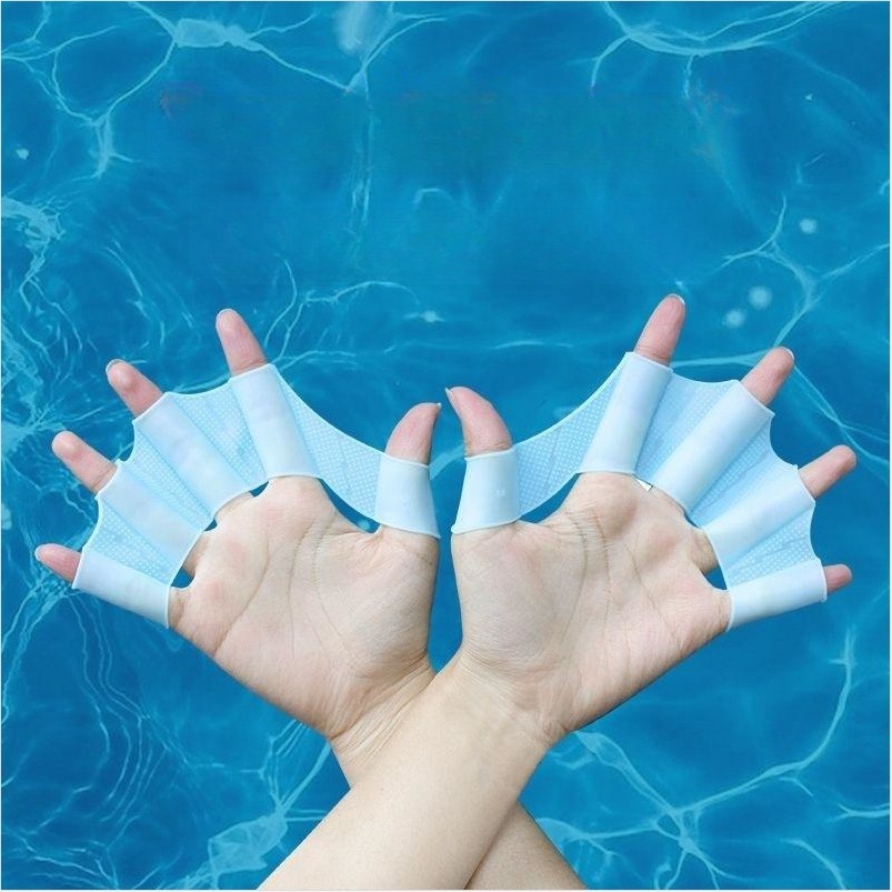 1 Par De Barbatanas De Mão De silicone Para Natação Acolchoamento Adulto , Palma De Pato Mergulho E Equipamentos De