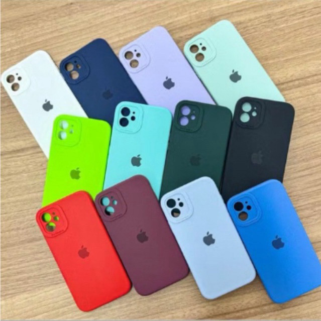 Capa Capinha Para IPhone12 12Pro 12ProMax Silicone Aveludada C/ Proteção na Câmera Fechada Case Quadrada