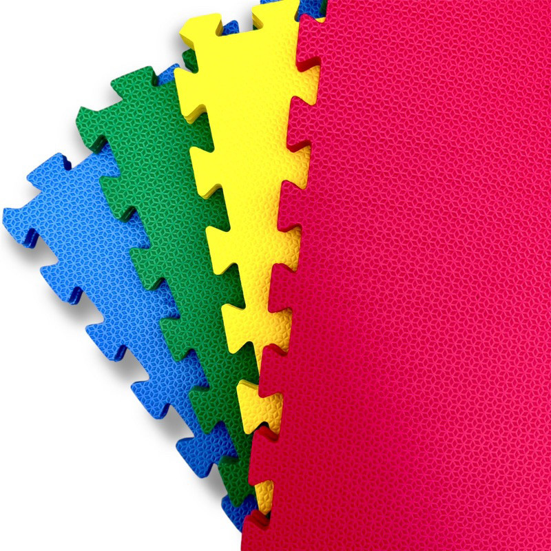 Kit 4 Tapete Eva Emborachado infantil Colorido 50x50x1cm Linha Premiun