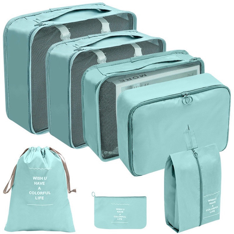 Kit Conjunto 7 Peças Organizador De Viagens Organizadoras Para Malas Bolsa