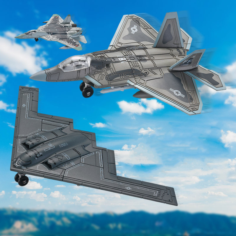 F-22f35 Fighter e B2 Bomber Science Education Assembling Toys, Não Compatível com Lego, Experimente o Campo de Batalha