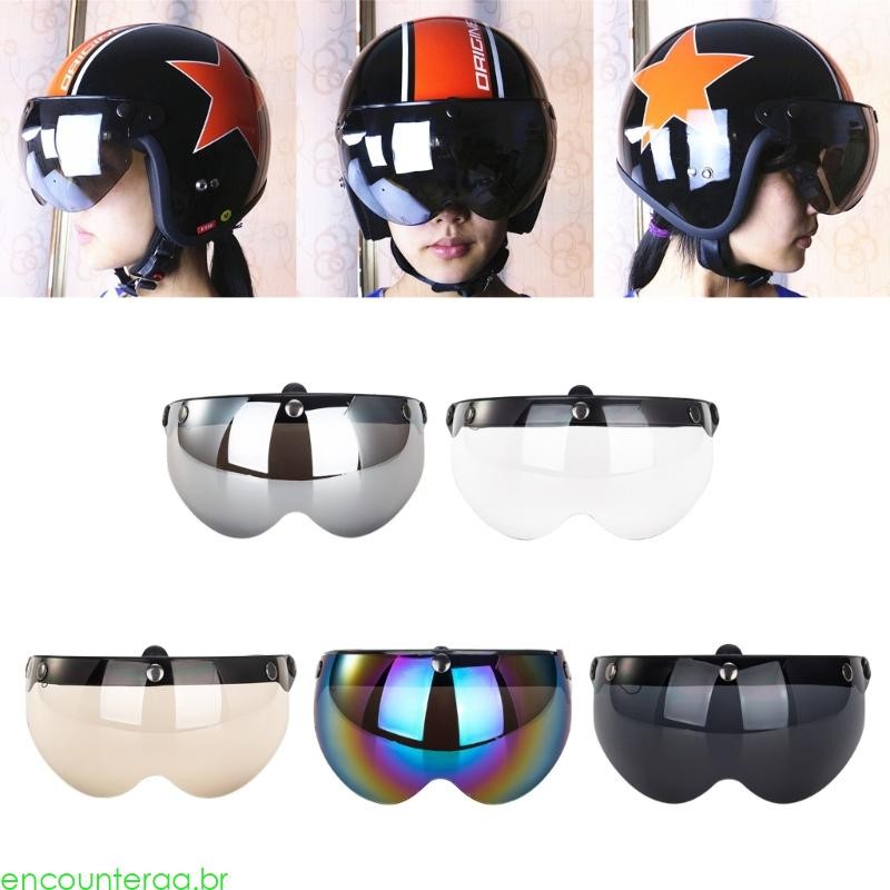 Encontros Viseiras Capacete Bolha Para Retro 3 Snap Scooter Rosto Aberto Halfcapacetes Anti Risco