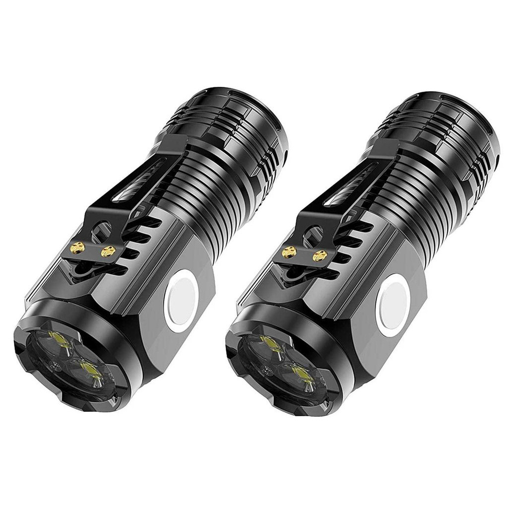 Mini Lanterna De Mão Pequena Luz Forte Brilhante Recarregável Com Base Magnetica GT-966