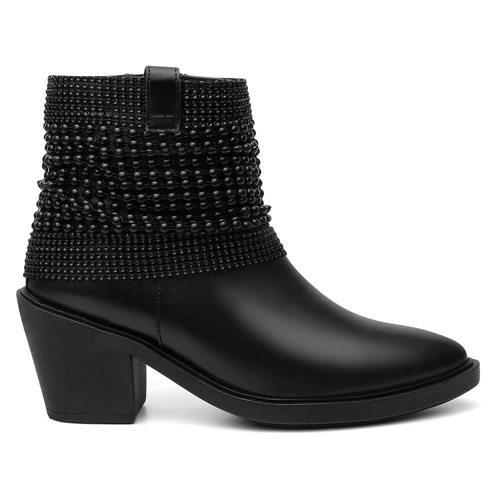 Bota Feminina Cano Curto Zíper Casual + Bolsa Roma Moderna