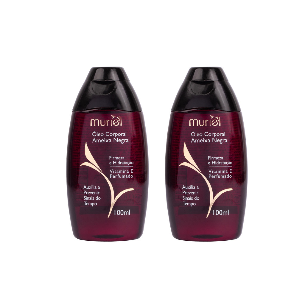 KIT COM 2 ÓLEOS CORPORAIS AMÊNDOAS COM AMEIXA NEGRA 100ML MURIEL